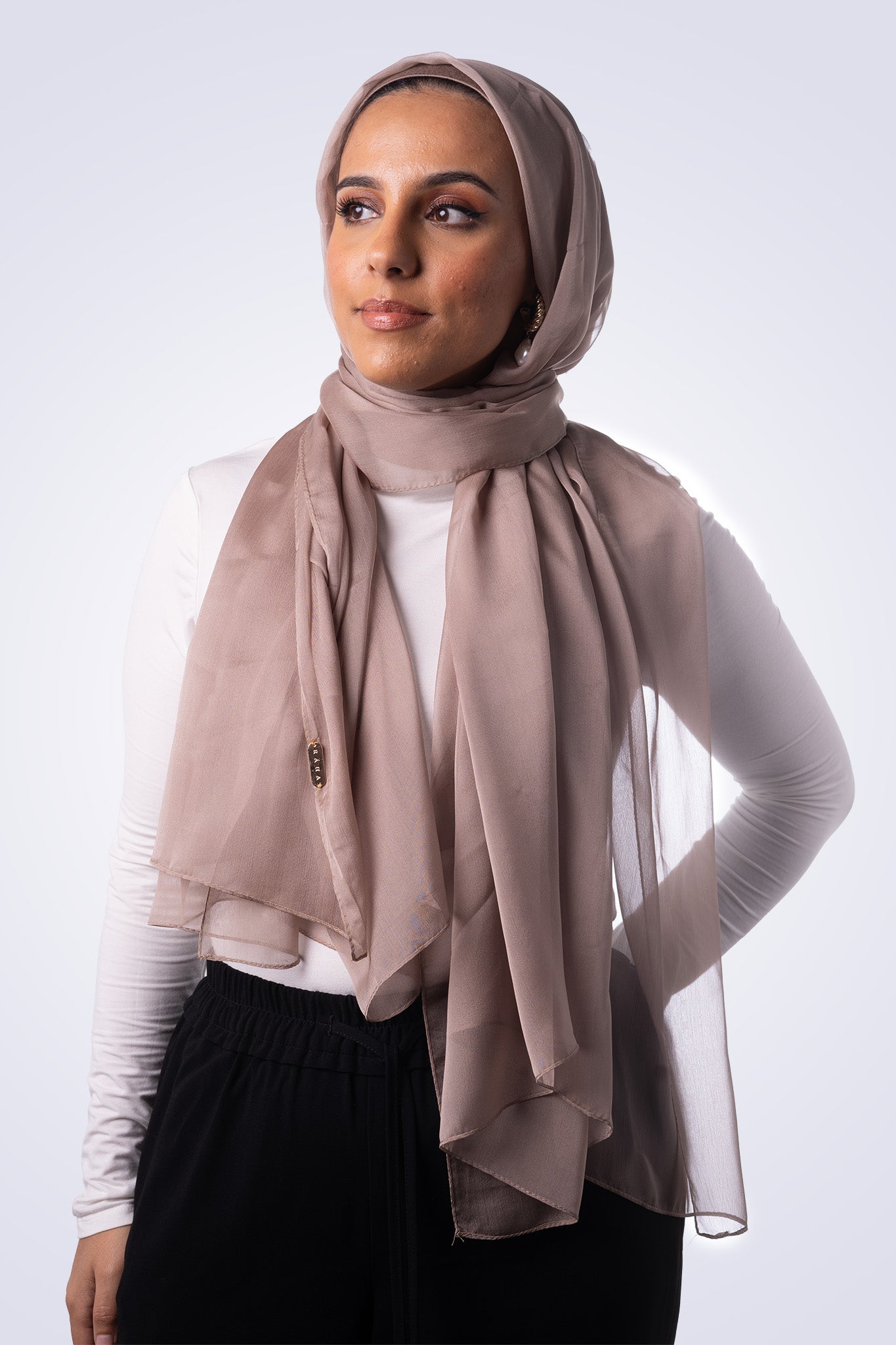 Silk Chiffon Hijab - Nude