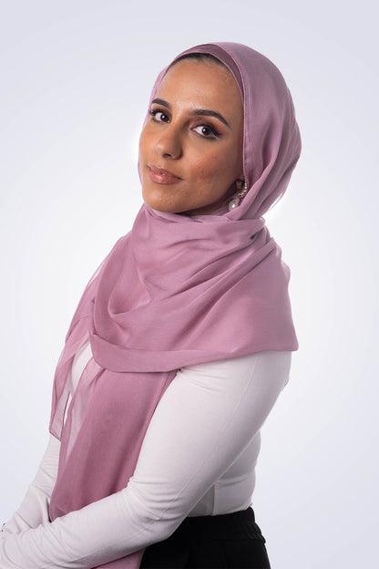 Silk Chiffon Hijab - Pink Taffy