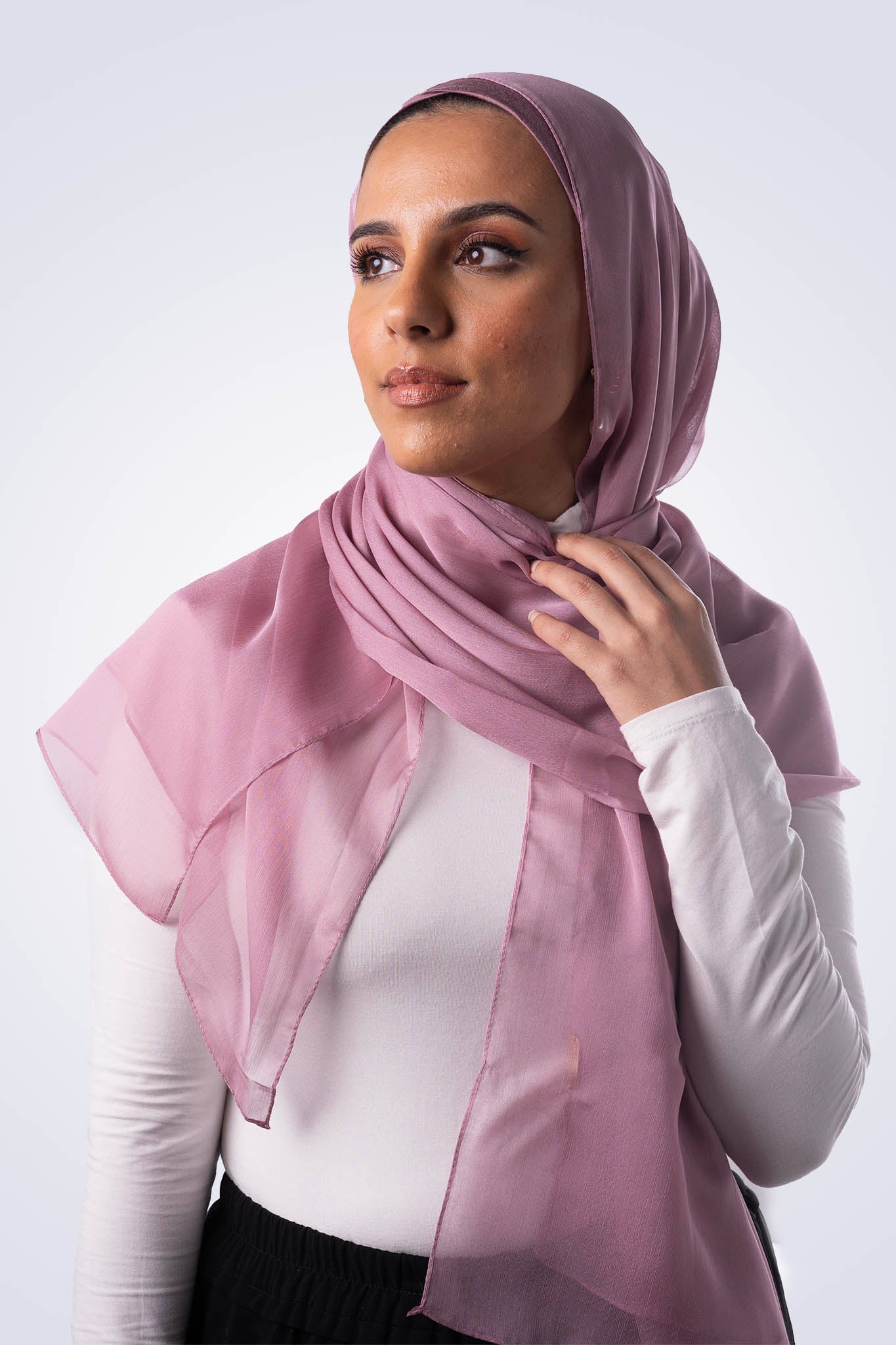 Silk Chiffon Hijab - Pink Taffy