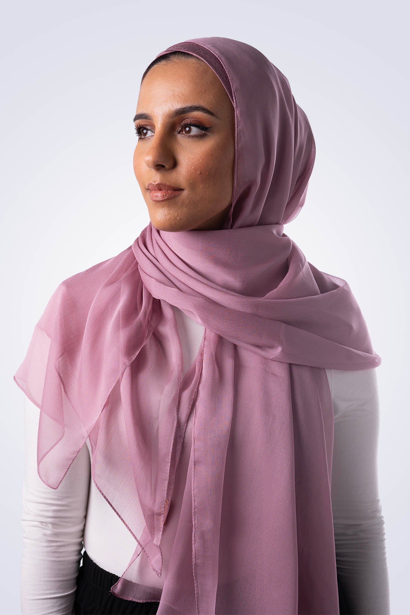 Silk Chiffon Hijab - Pink Taffy