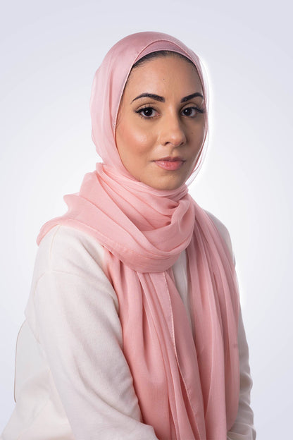 Silk Chiffon Hijab - Pastel Pink