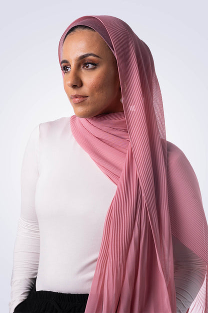 Pleated Chiffon Hijab - Baby Pink