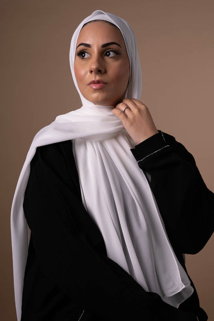 Matching Chiffon Hijab & Undercap - Cream