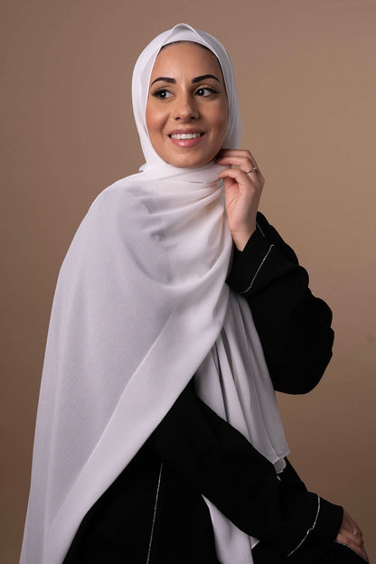 Matching Chiffon Hijab & Undercap - Cream