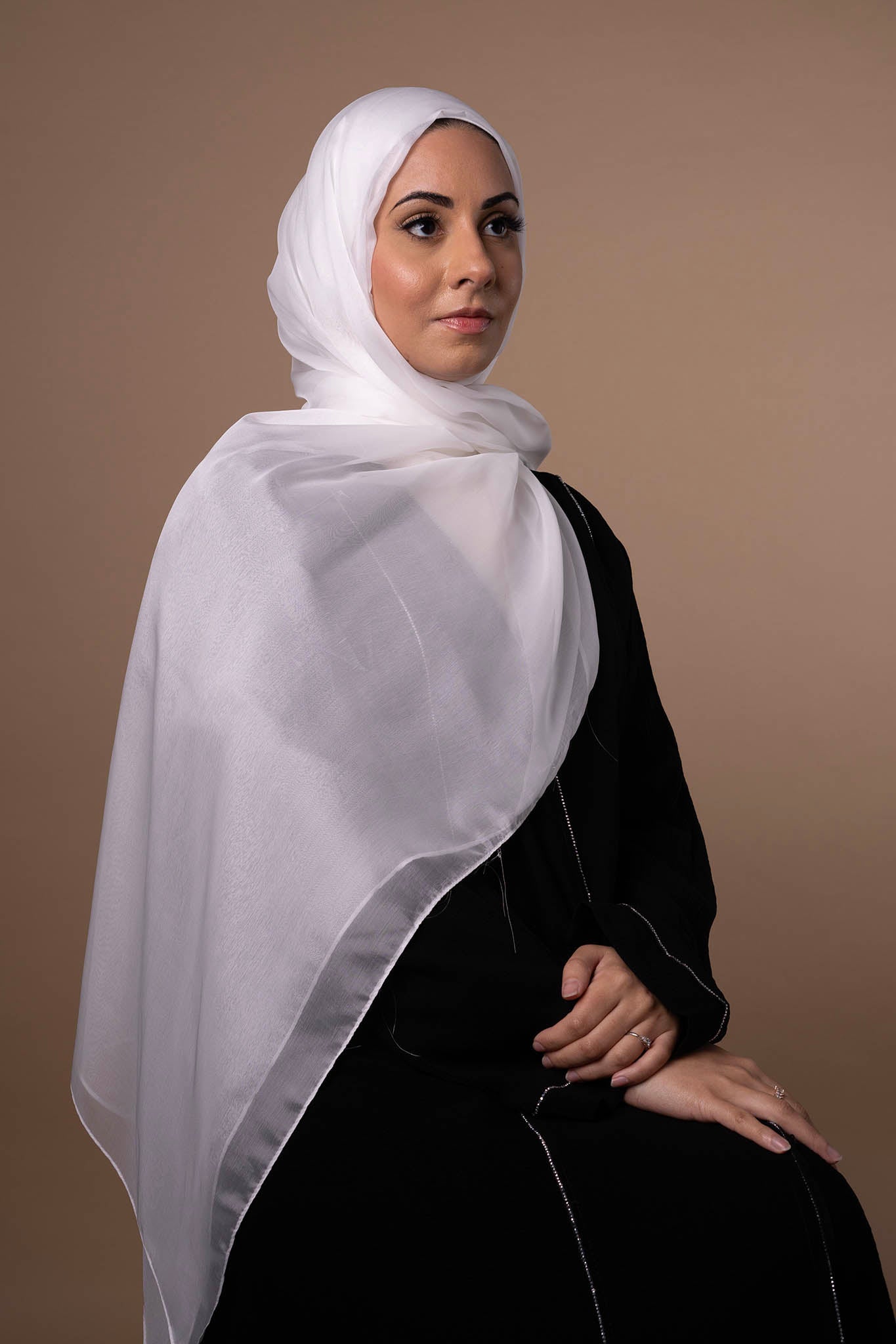 Silk Chiffon Hijab - Pure White