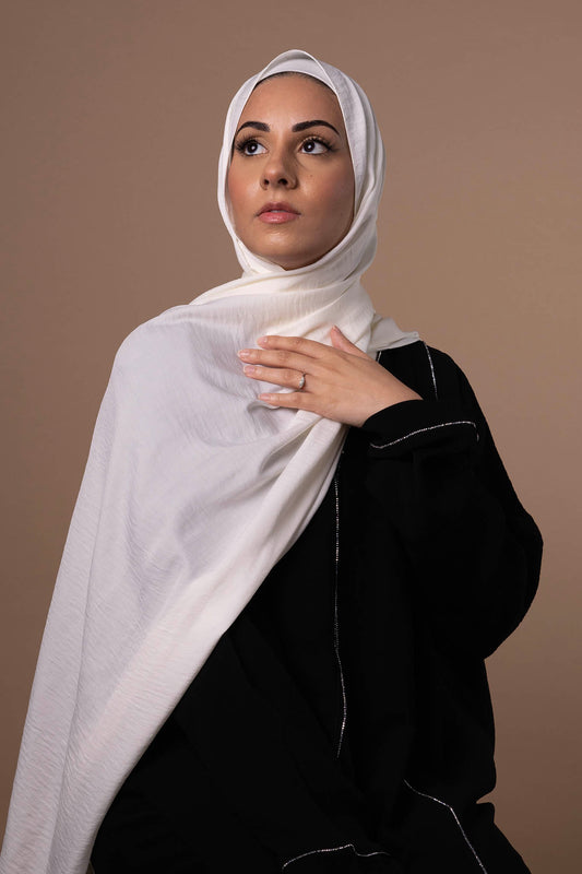 Powder Touch Hijab - Cream