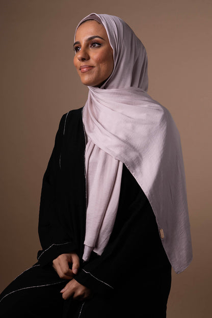 Powder Touch Hijab - Silver Feather