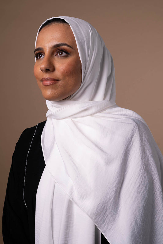 Powder Touch Hijab - Pure White