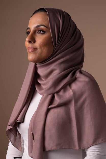 Matching Modal Hijab & Undercap - Dark Mauve