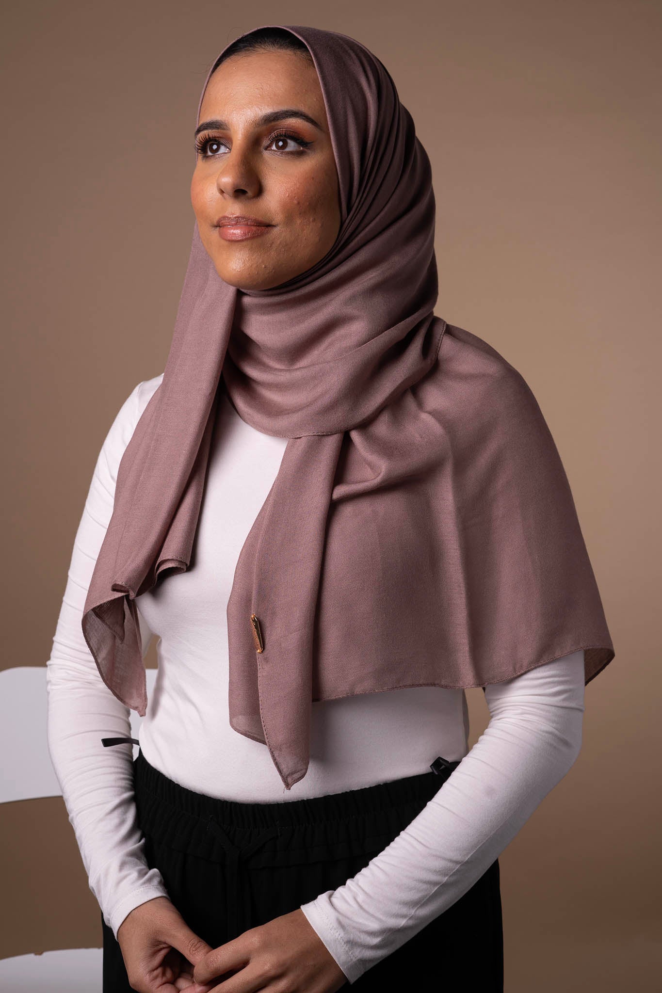 Matching Modal Hijab & Undercap - Dark Mauve