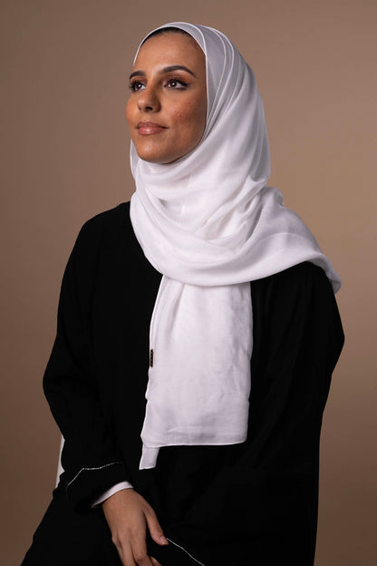 Matching Modal Hijab & Undercap - Pure White