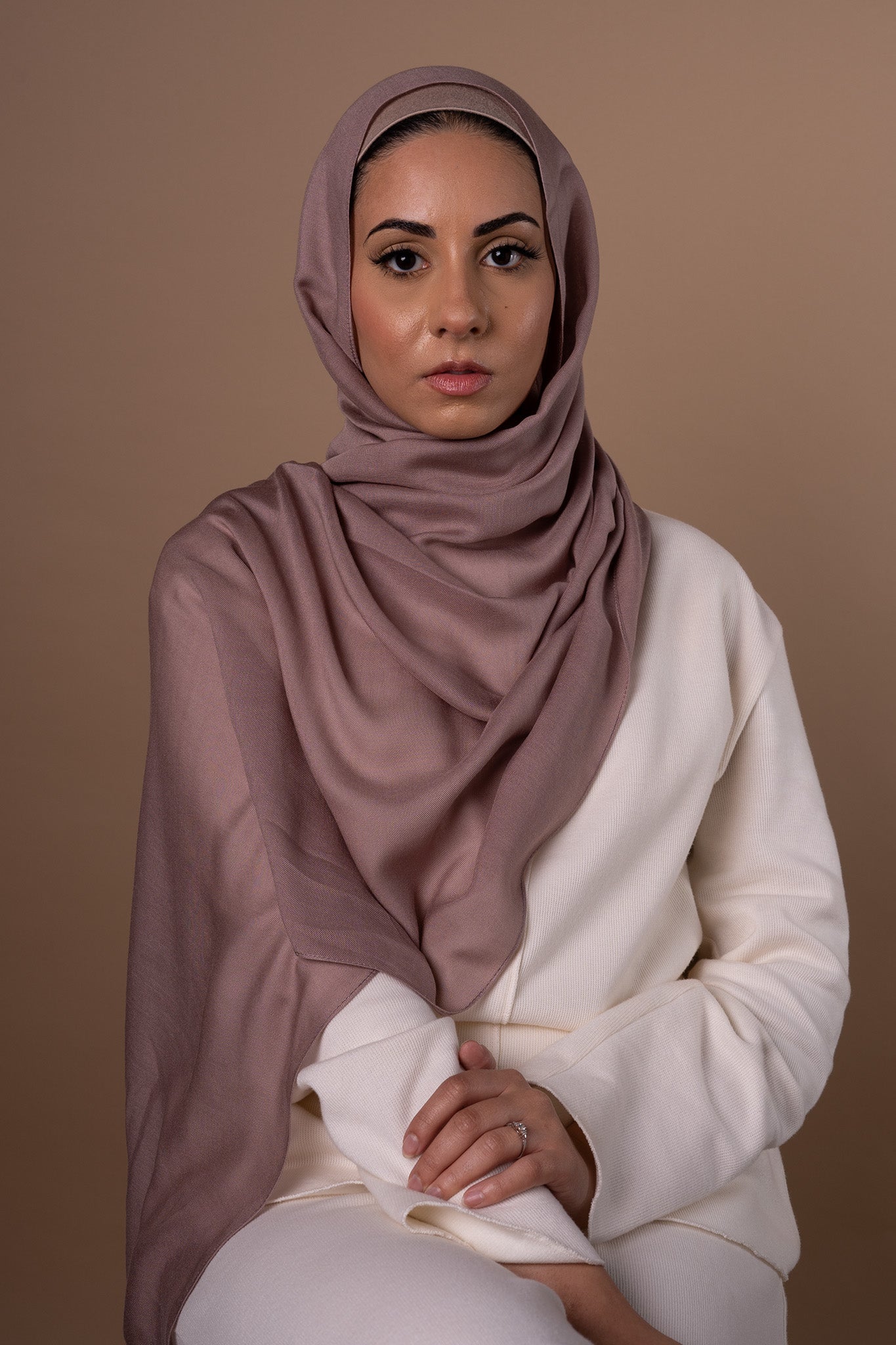 Matching Modal Hijab & Undercap - Deep Taupe