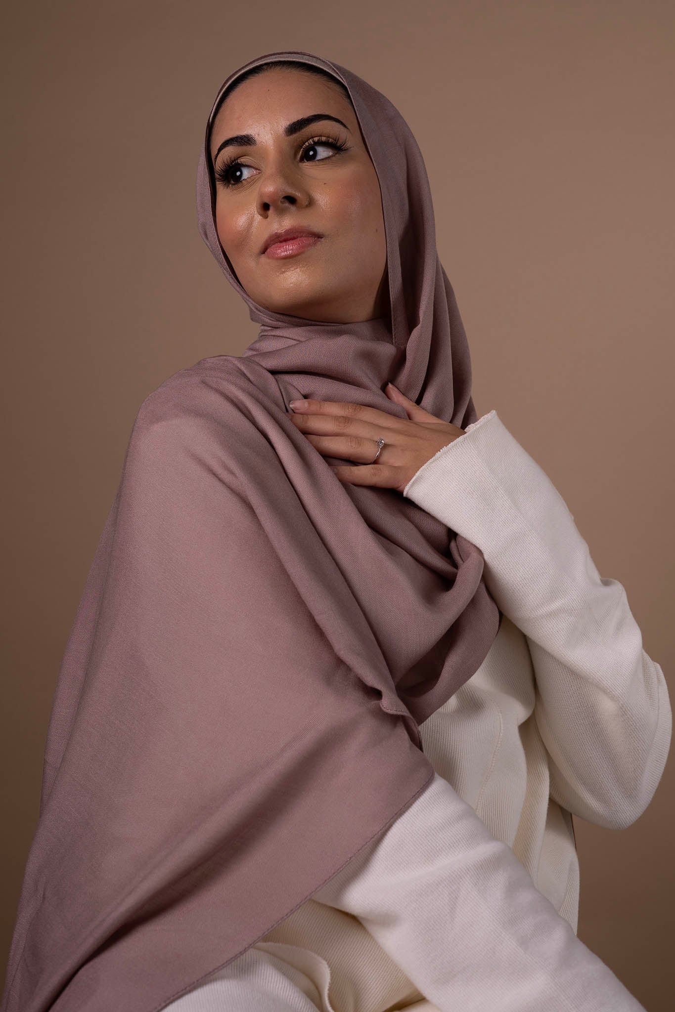 Matching Modal Hijab & Undercap - Deep Taupe