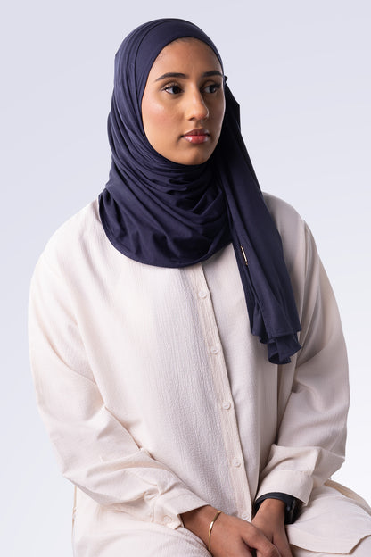 Bamboo Jersey Hijab - Midnight Blue