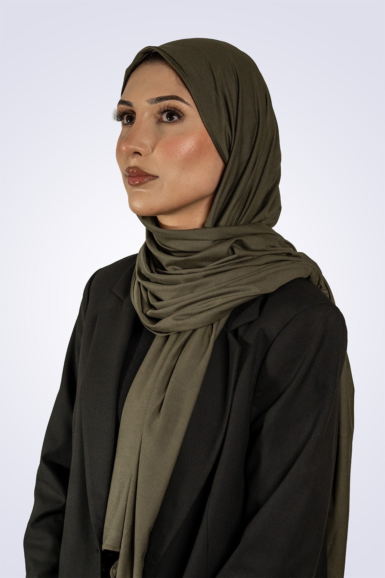 Bamboo Jersey Hijab - Deep Olive