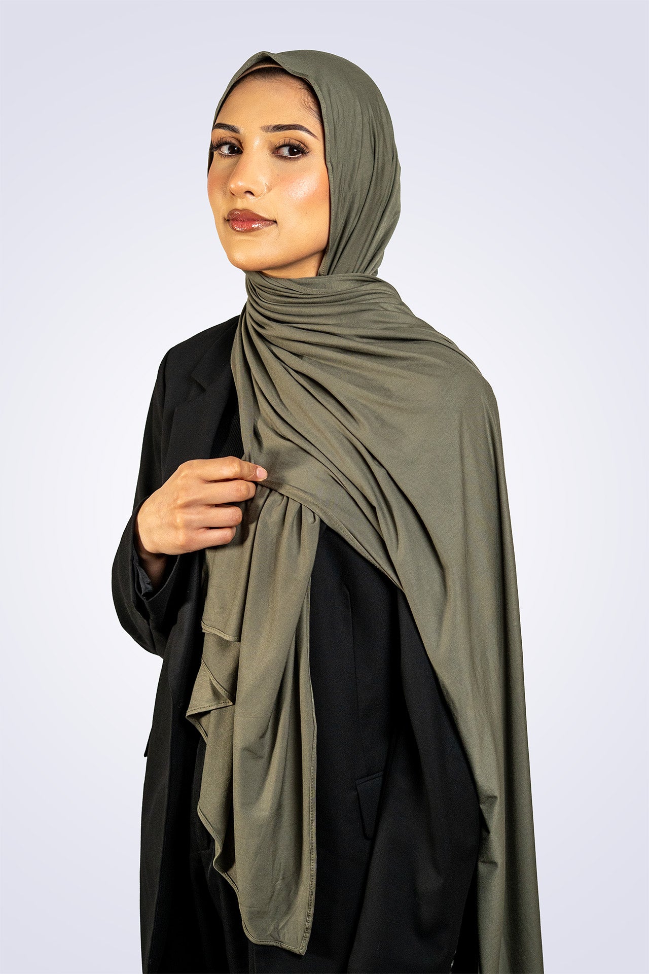 Bamboo Jersey Hijab - Deep Khaki
