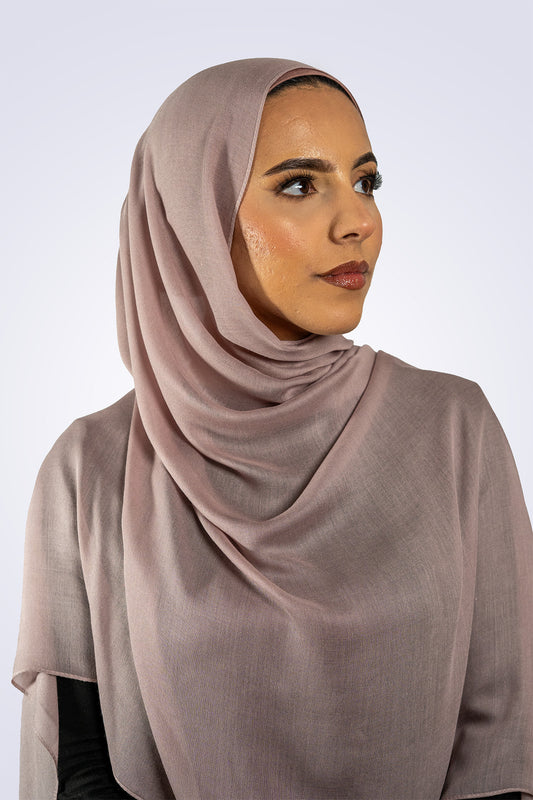 Premium Modal Hijab & Undercap Set - Dusty Pink