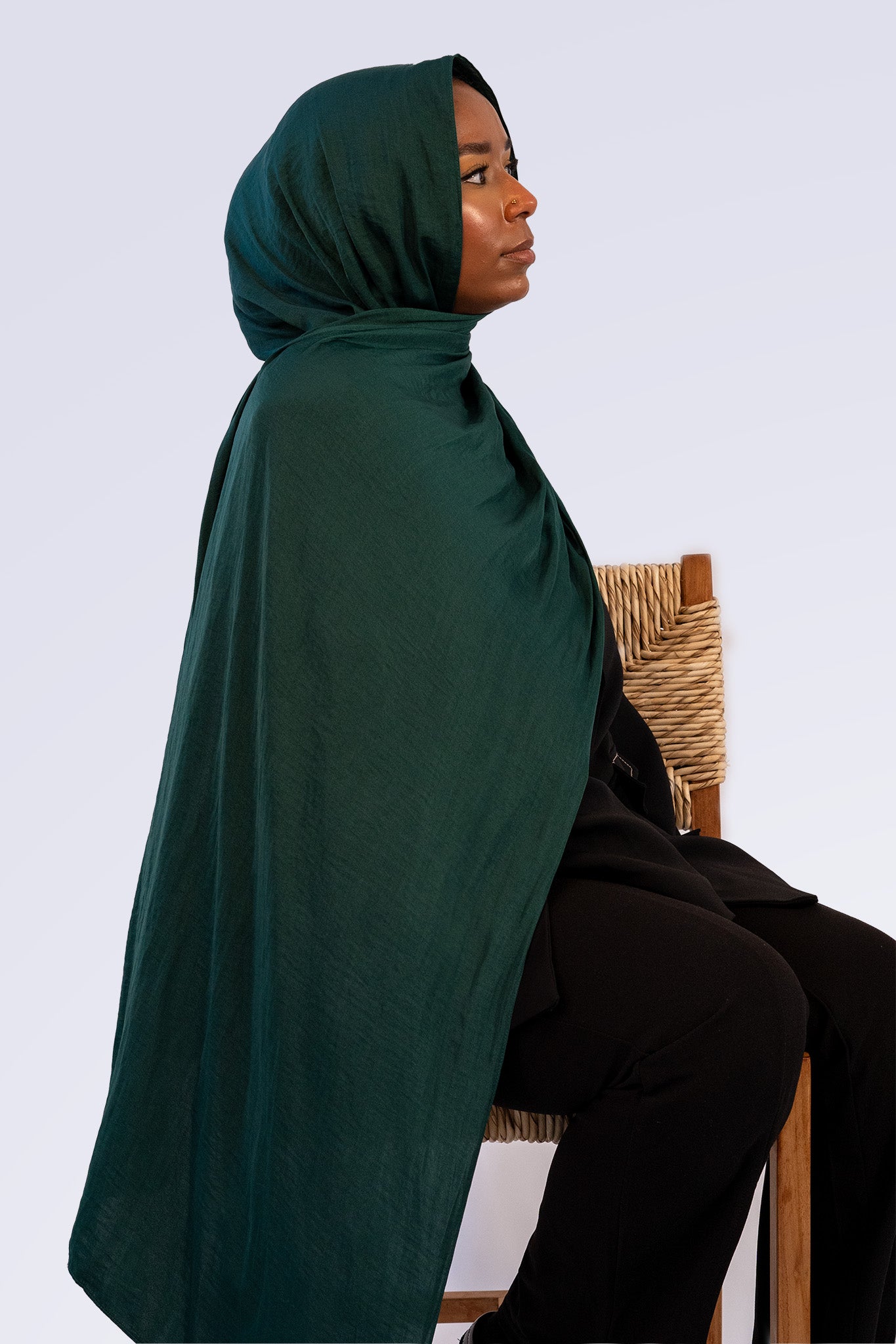 Powder Touch Hijab - Forest Green