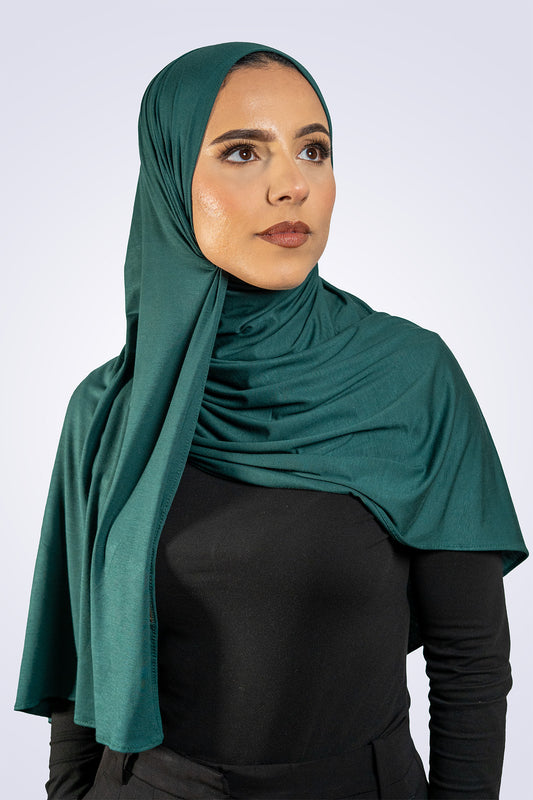 Bamboo Jersey Hijab - Forest Green