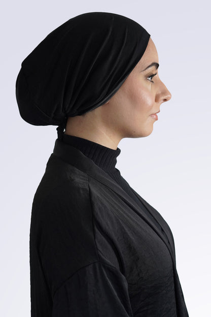 Satin Lined Undercap - Jet Black