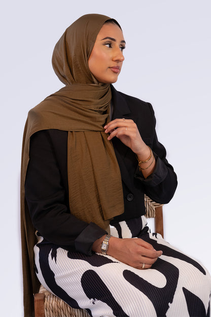 Powder Touch Hijab - Khaki Brown