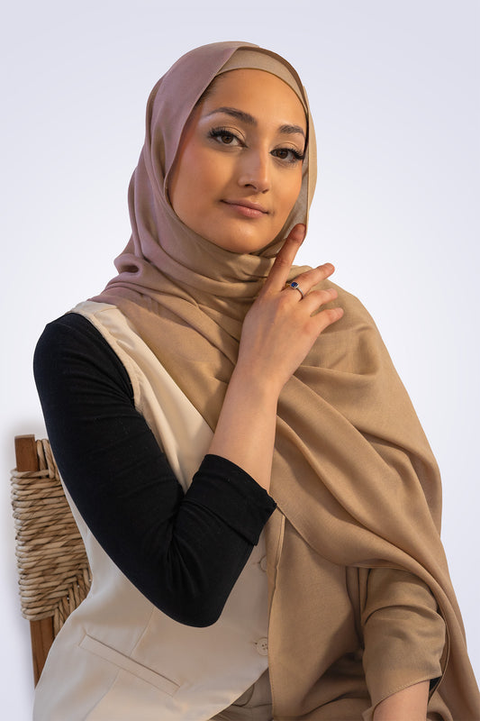 Premium Modal Hijab & Undercap Set - Latte