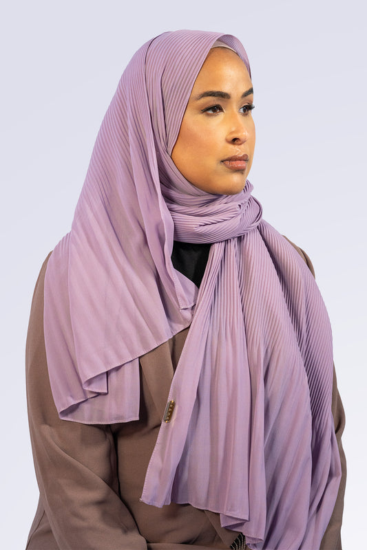 Pleated Chiffon Hijab - Lavender