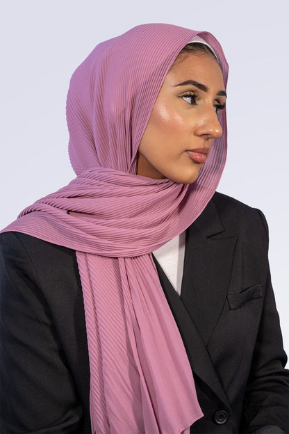 Pleated Chiffon Hijab - Lilac