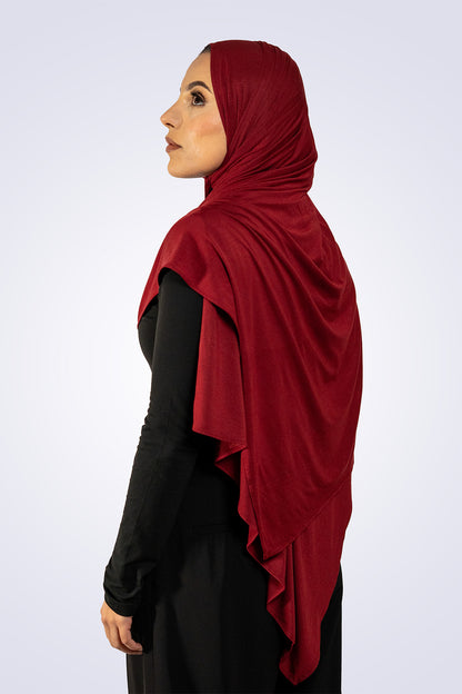 Bamboo Jersey Hijab - Maroon