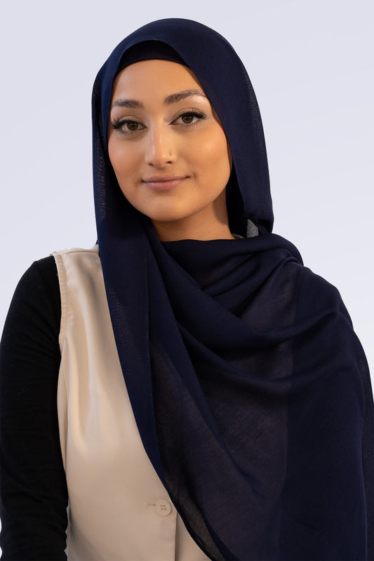 Matching Modal Hijab & Undercap - Navy