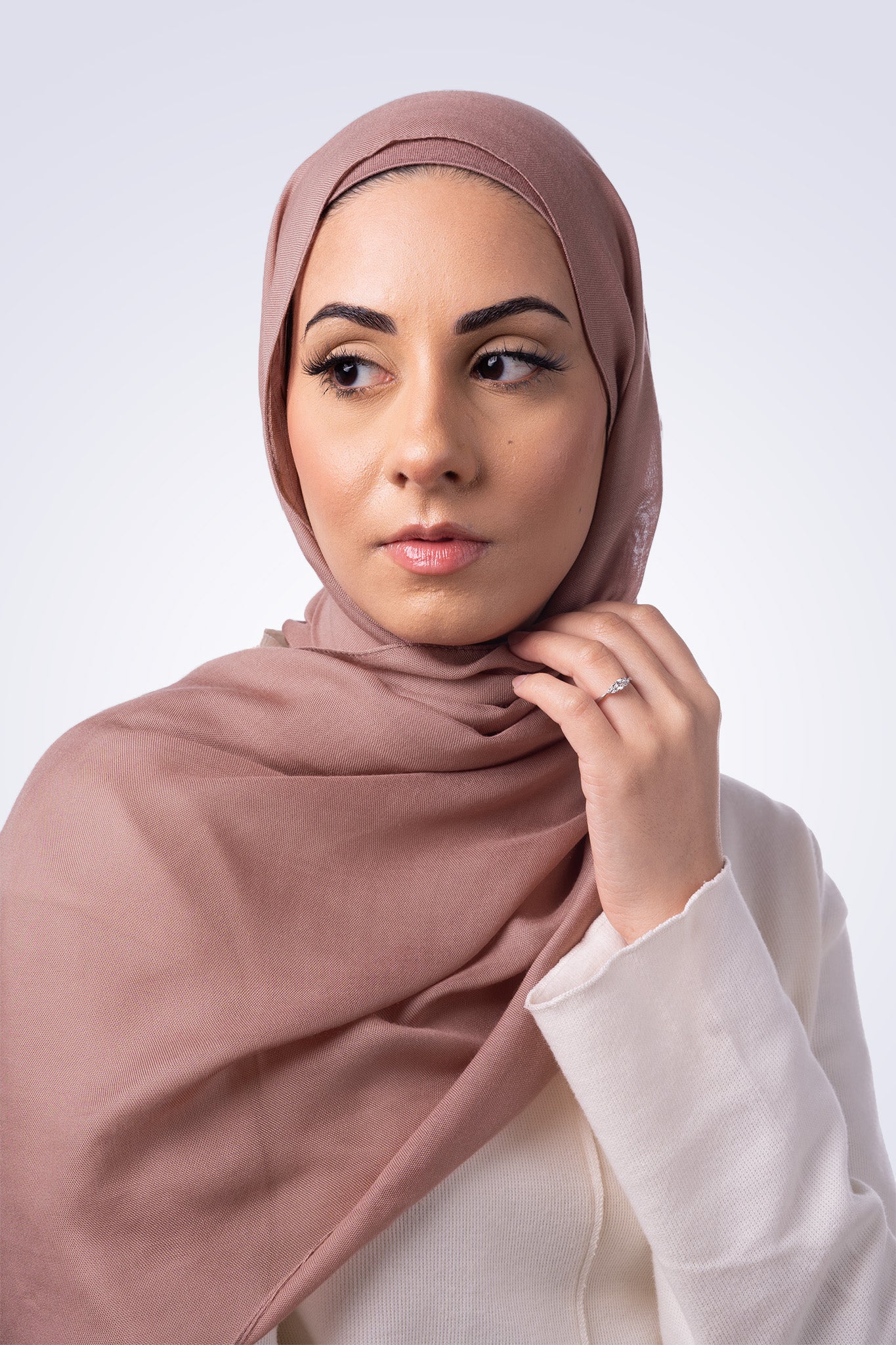 Matching Modal Hijab & Undercap - Rouge Pink