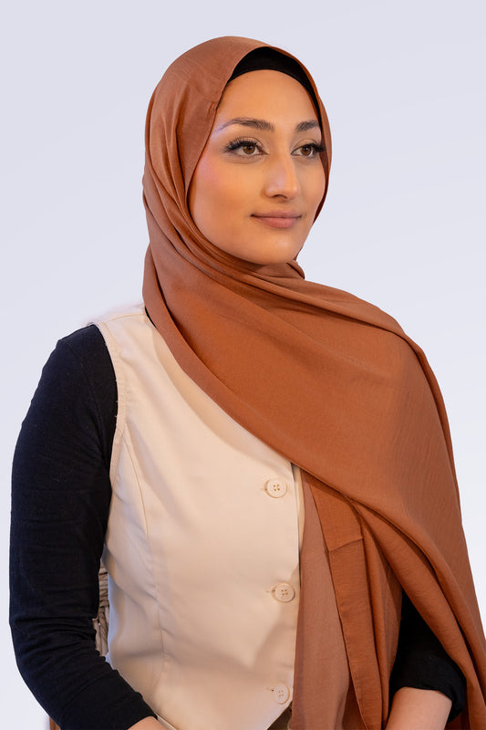 Powder Touch Hijab - Rust