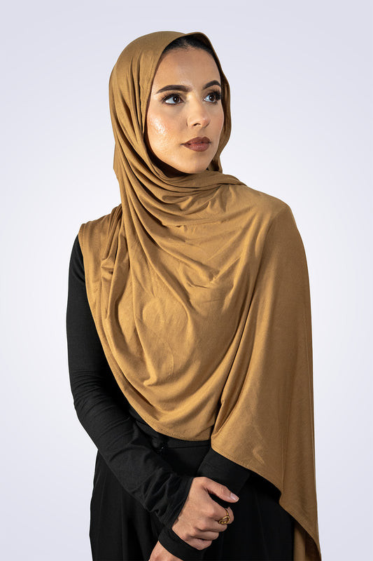 Bamboo Jersey Hijab - Sand Brown