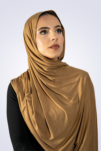 Bamboo Jersey Hijab - Sand Brown