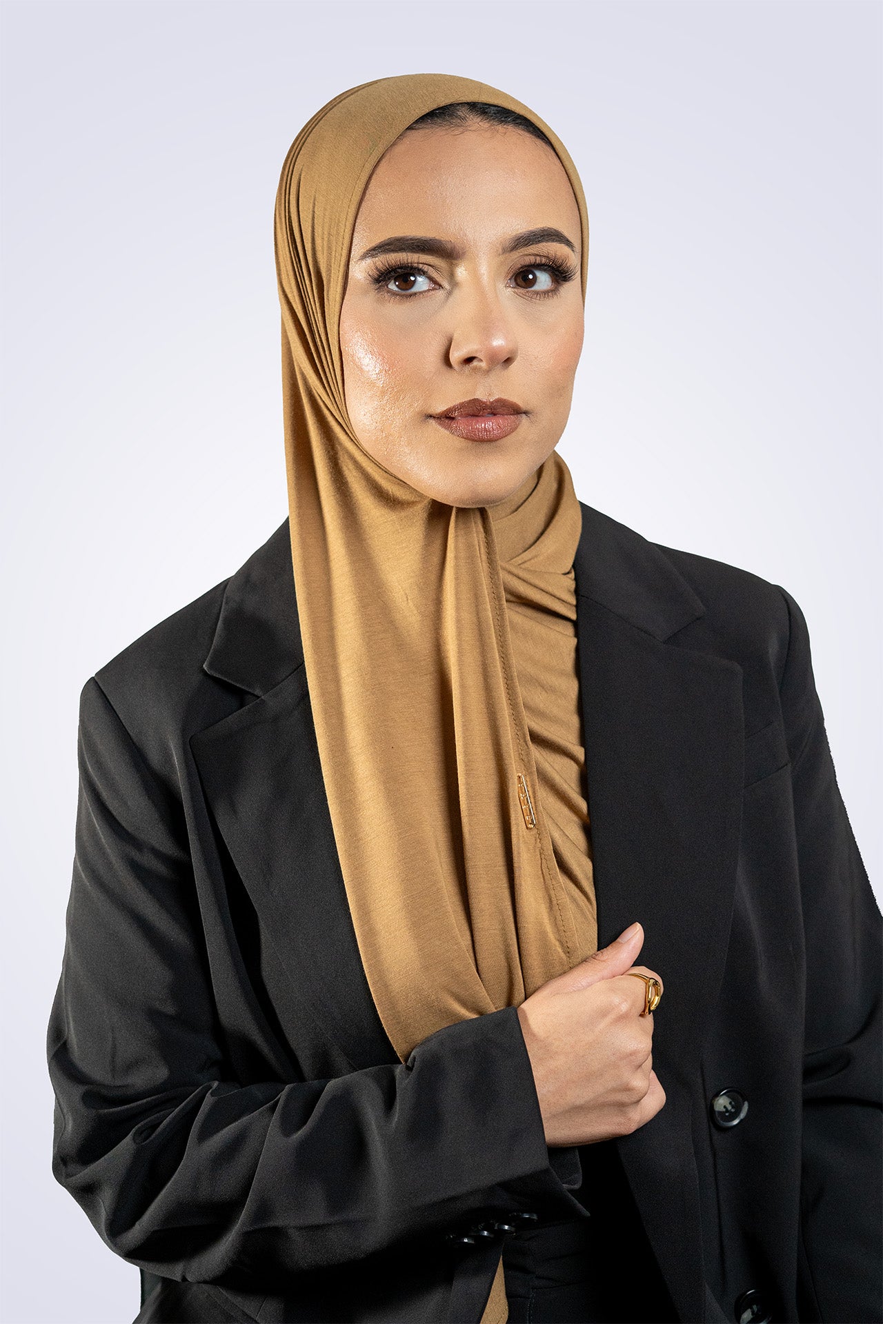 Bamboo Jersey Hijab - Sand Brown