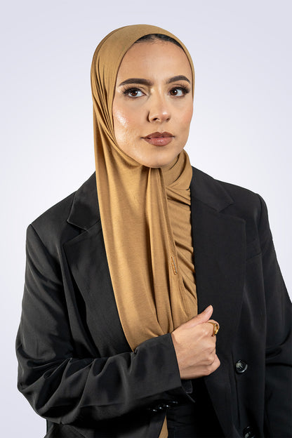 Bamboo Jersey Hijab - Sand Brown