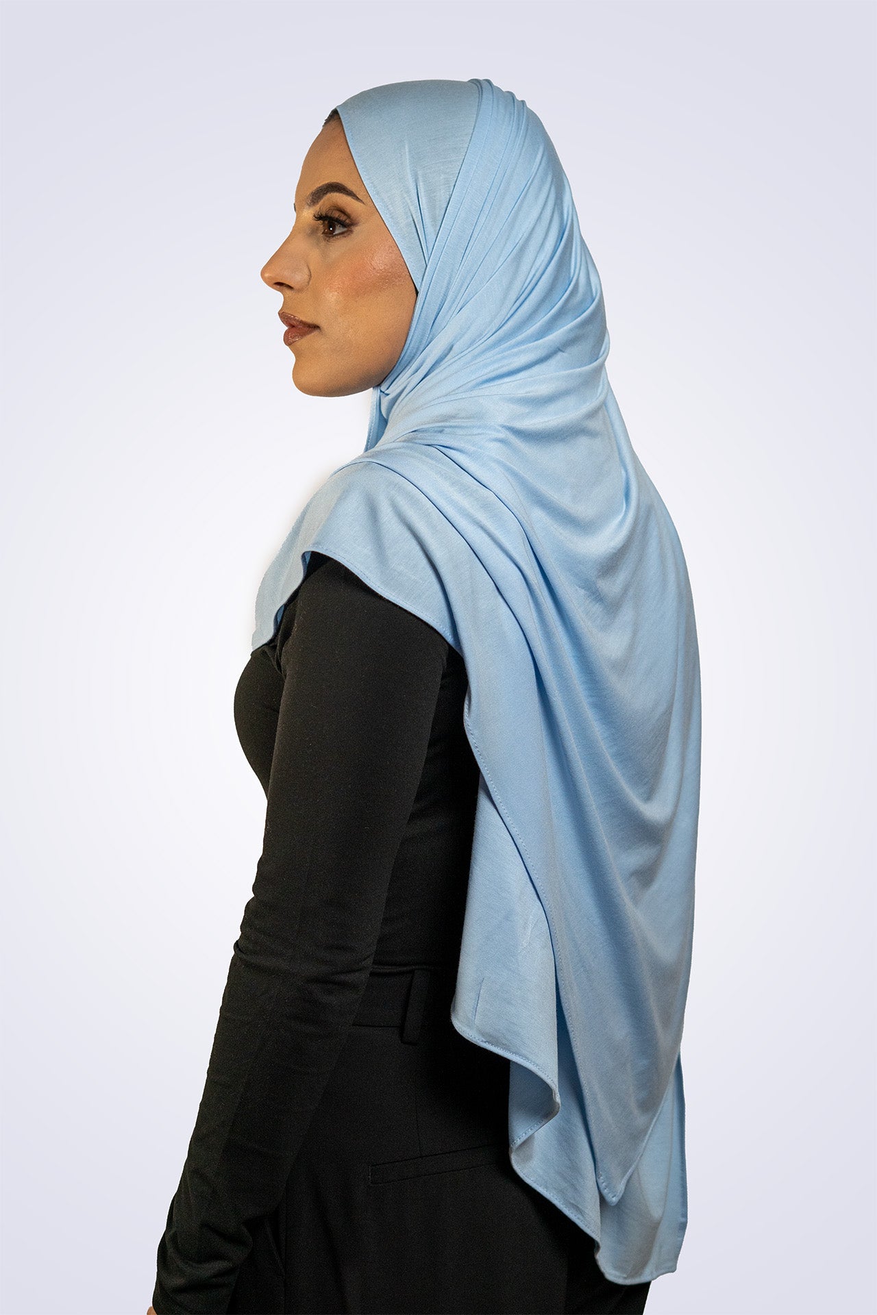 Bamboo Jersey Hijab - Soft Blue