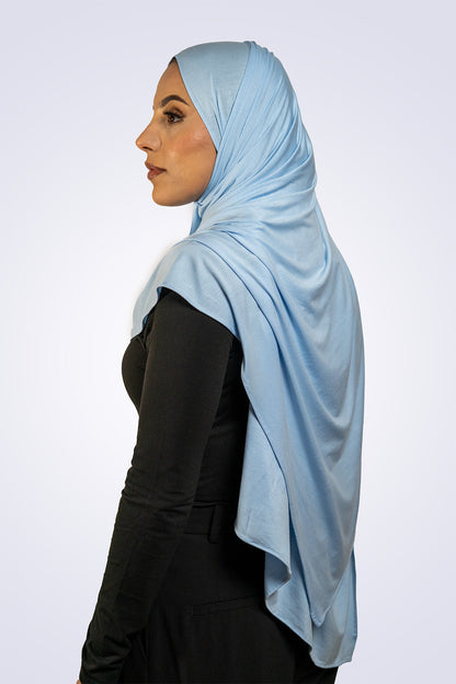 Bamboo Jersey Hijab - Soft Blue