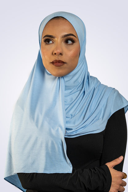 Bamboo Jersey Hijab - Soft Blue