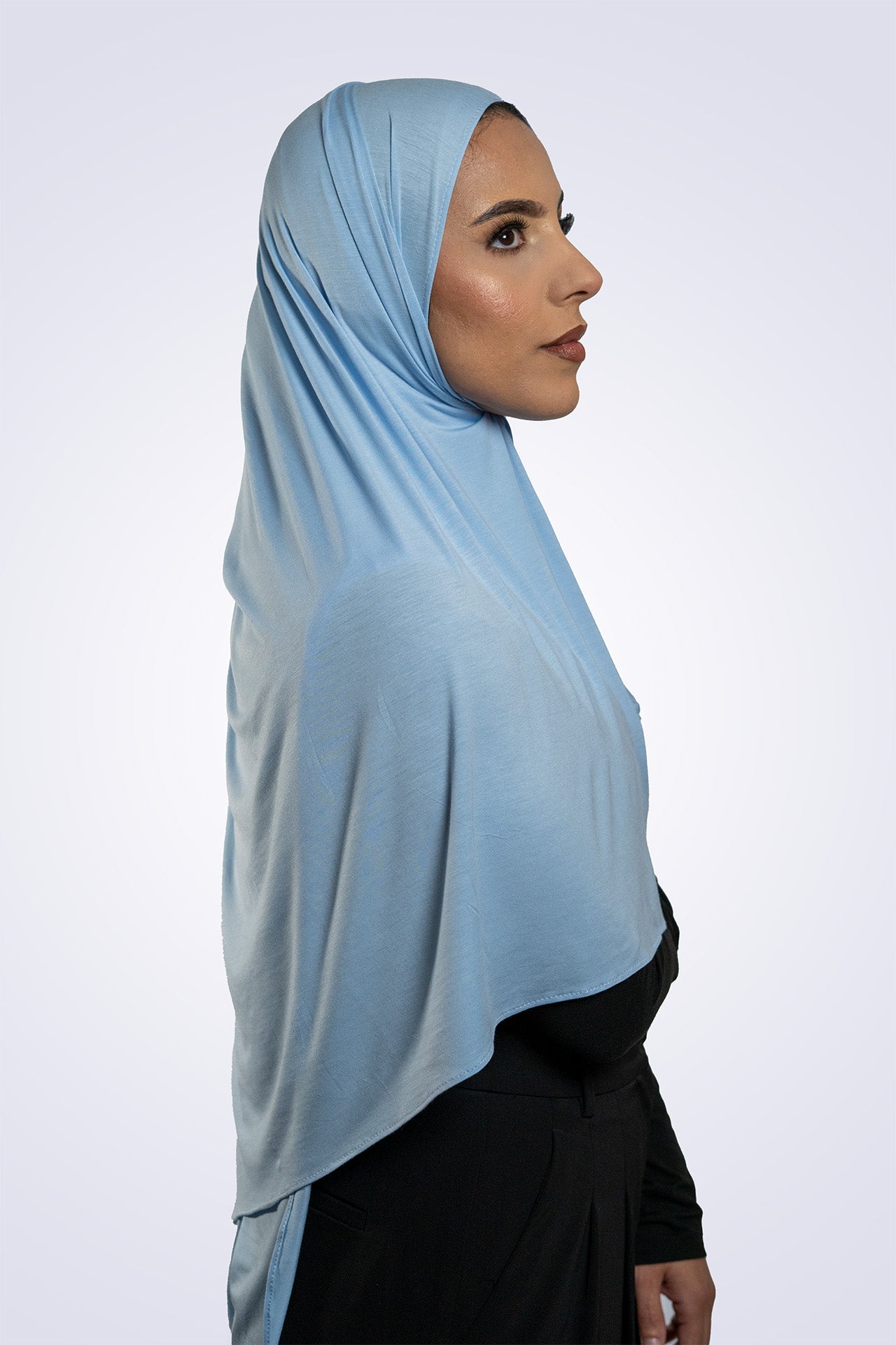 Bamboo Jersey Hijab - Soft Blue