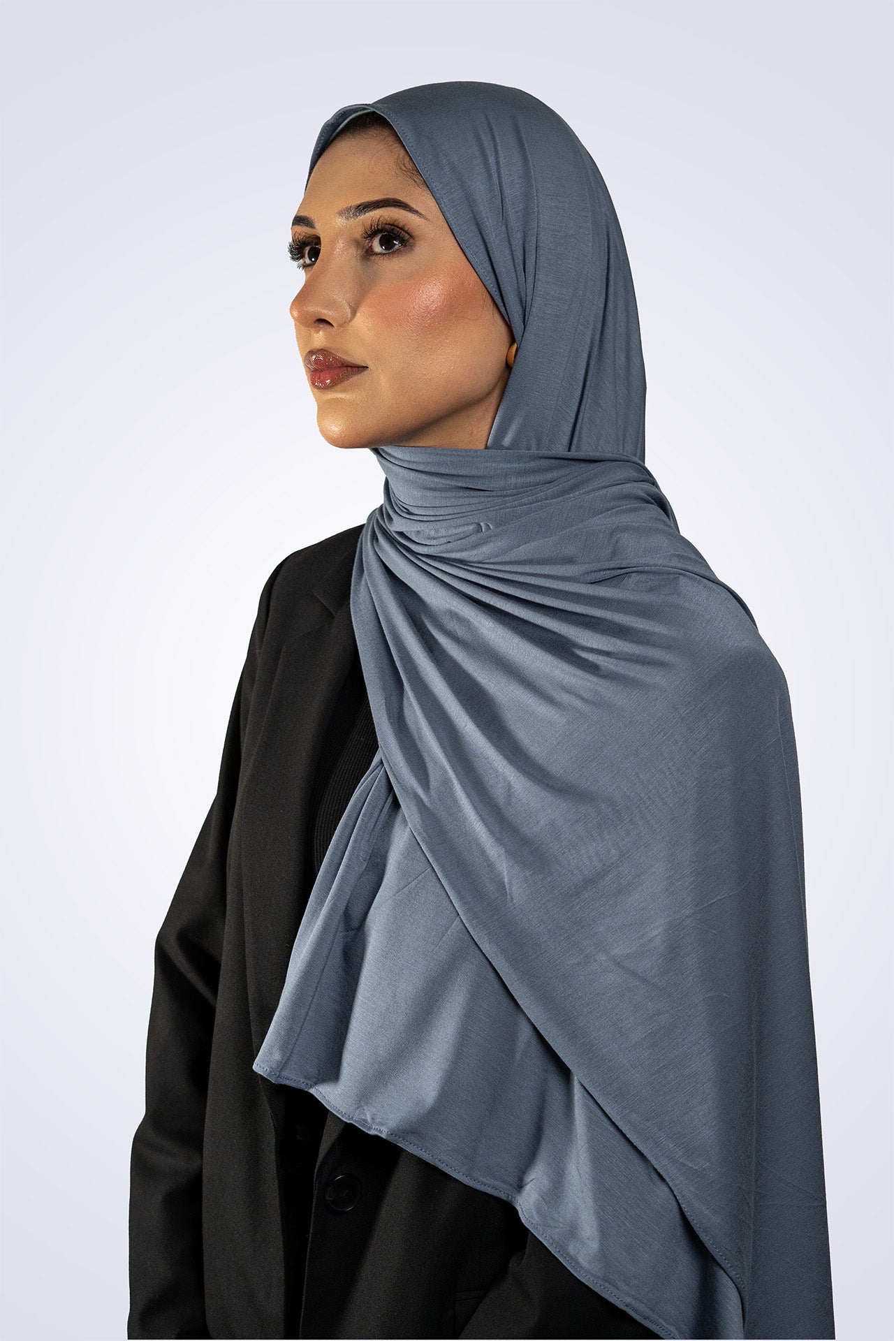 Bamboo Jersey Hijab - Blue Grey