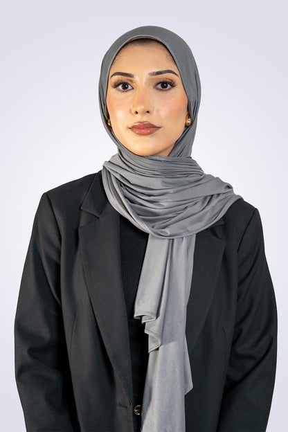 Bamboo Jersey Hijab - Grey