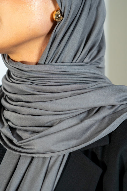 Bamboo Jersey Hijab - Grey