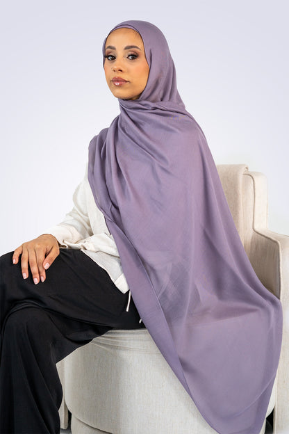 Premium Modal Hijab & Undercap Set - Lilac Grey