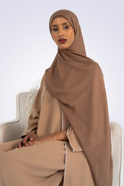Premium Modal Hijab & Undercap Set - Nude Brown